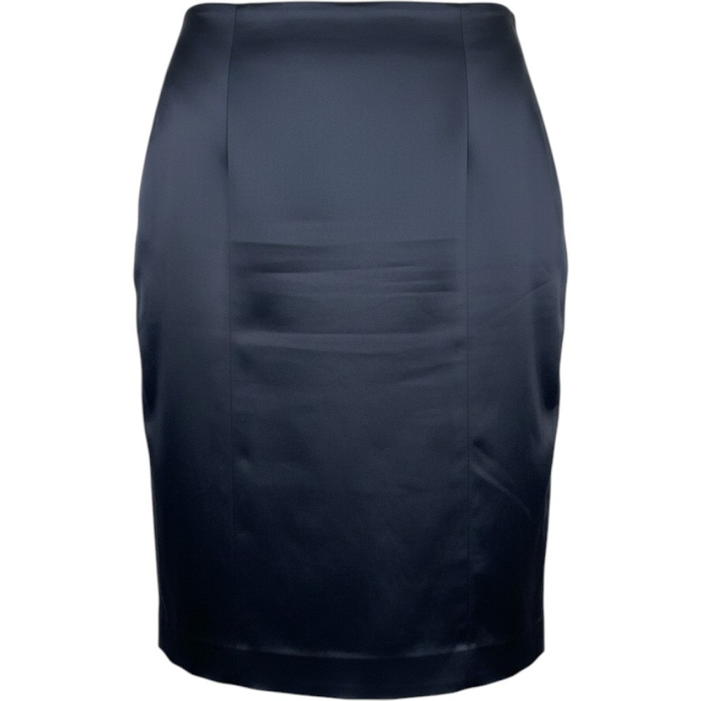 White House Black Market Black Women Pencil Skirt 0 Satin High Waist Pleated